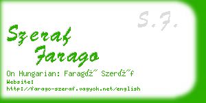 szeraf farago business card